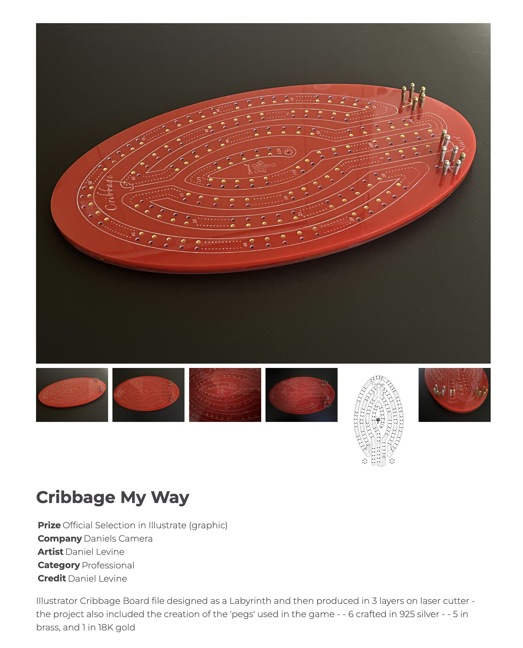 award winning cribbage board